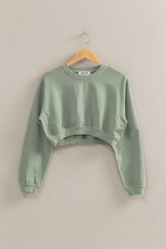 HYFVE Crew Neck Long Sleeve Crop Sweatshirt - Chaelisa's New Jammies