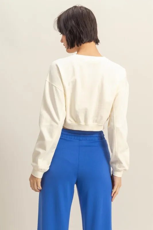 HYFVE Crew Neck Long Sleeve Crop Sweatshirt - Chaelisa's New Jammies