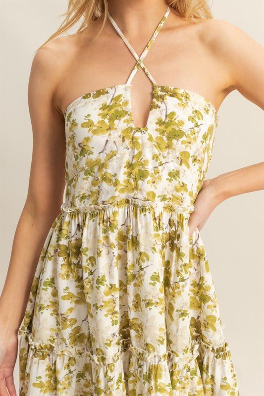 HYFVE Floral Print Halter Neck Tiered Mini Dress - Chaelisa's New Jammies