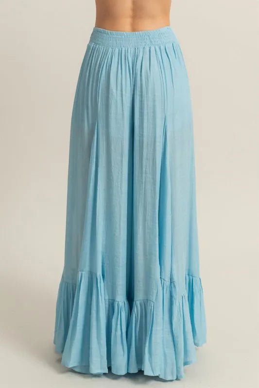 HYFVE High - Waist Ruffle Flared Wide Leg Pants - Chaelisa's New Jammies