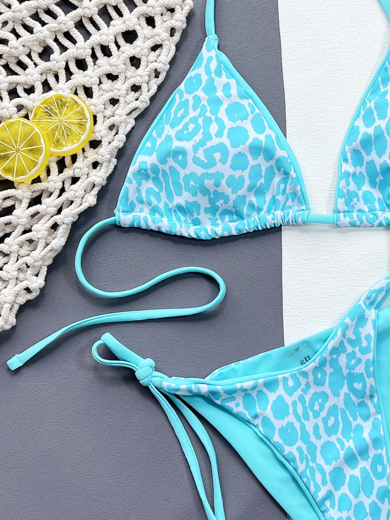 Leopard Print Halter Neck Tie Side Bikini Set - Chaelisa's New Jammies