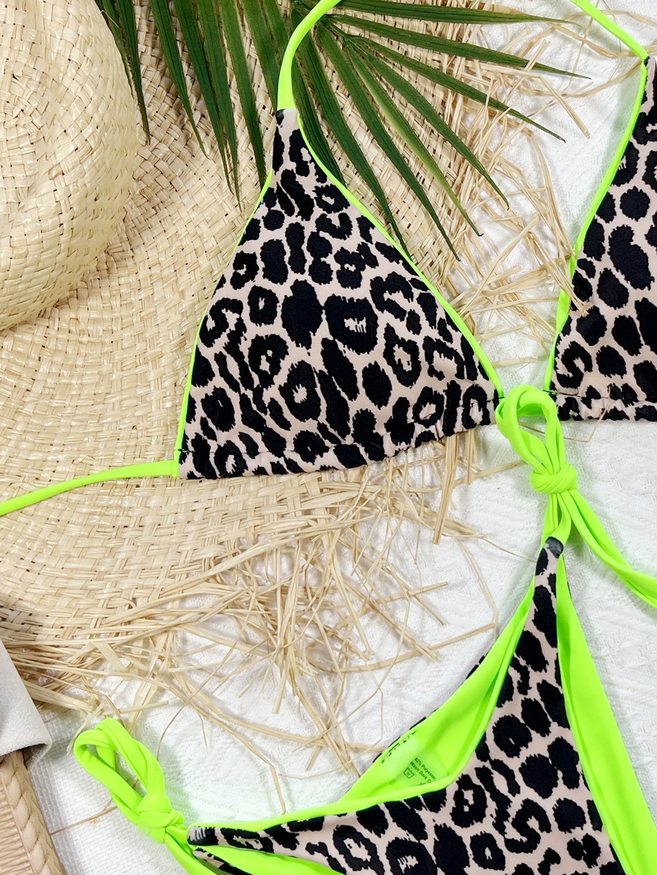 Leopard Print Halter Neck Tie Side Bikini Set - Chaelisa's New Jammies