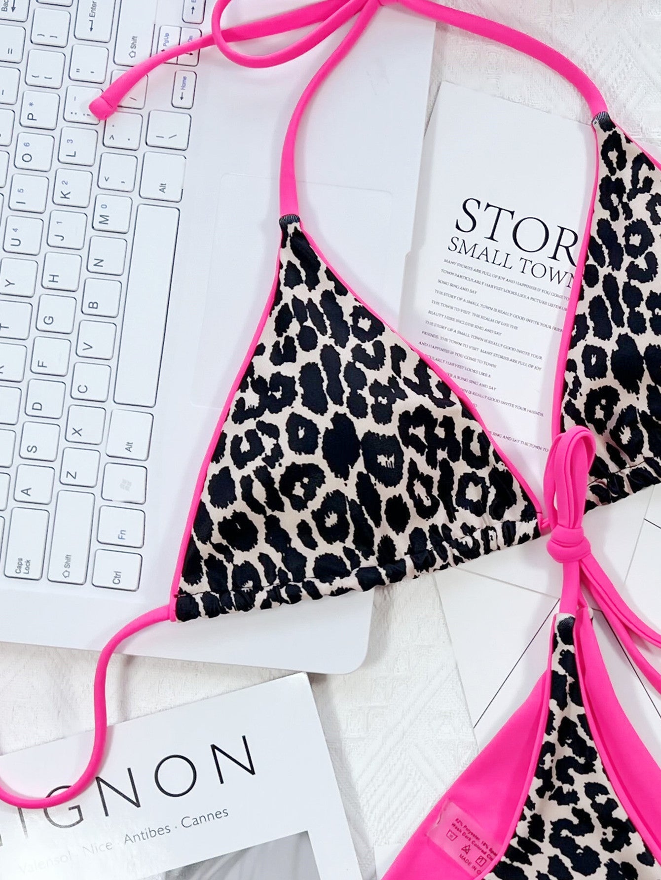 Leopard Print Halter Neck Tie Side Bikini Set - Chaelisa's New Jammies