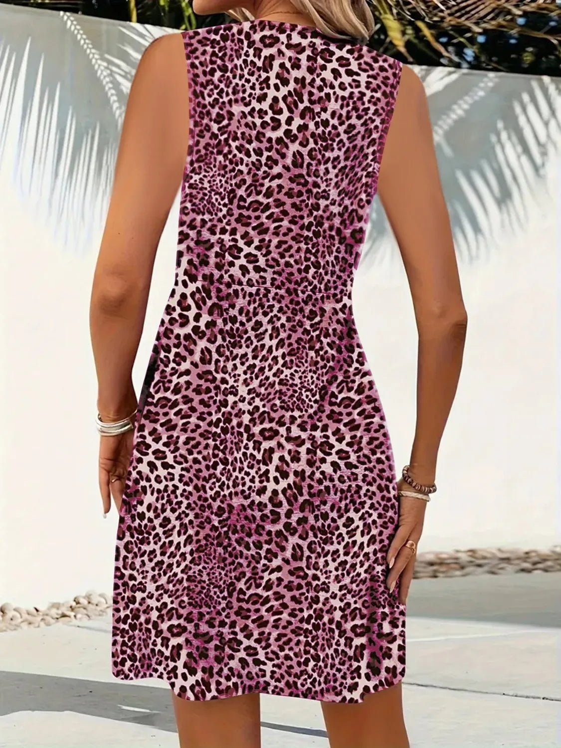 Leopard V - Neck Sleeveless Mini Dress - Chaelisa's New Jammies