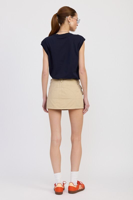 LOW WAIST DENIM MINI SKIRT WITH FRONT POCKETS - Chaelisa's New Jammies