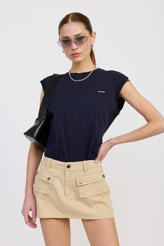 LOW WAIST DENIM MINI SKIRT WITH FRONT POCKETS - Chaelisa's New Jammies