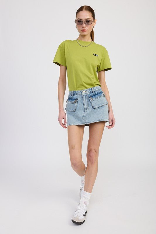 LOW WAIST DENIM MINI SKIRT WITH POCKETS - Chaelisa's New Jammies