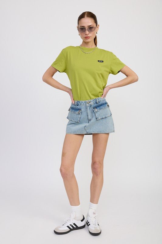 LOW WAIST DENIM MINI SKIRT WITH POCKETS - Chaelisa's New Jammies