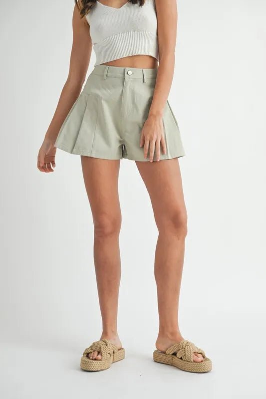 MABLE Pleated High Waist Twill Shorts - Chaelisa's New Jammies