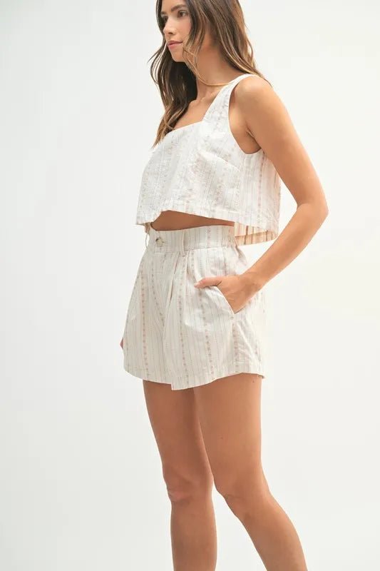 MABLE Square Neck Crop Top and Shorts Set - Chaelisa's New Jammies