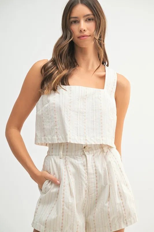 MABLE Square Neck Crop Top and Shorts Set - Chaelisa's New Jammies