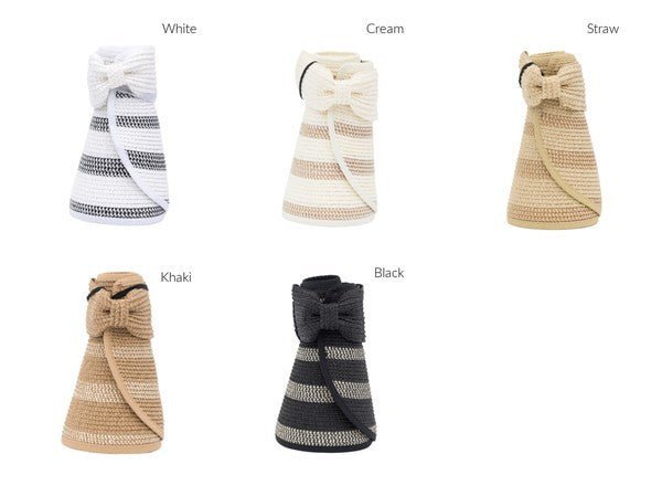 Marled Stripe Roll up Bow Visor - Chaelisa's New Jammies