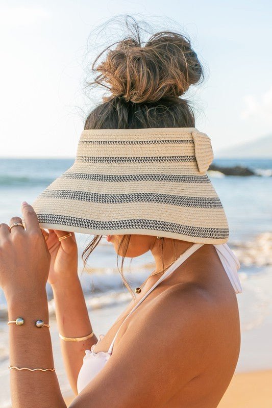 Marled Stripe Roll up Bow Visor - Chaelisa's New Jammies