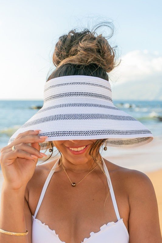 Marled Stripe Roll up Bow Visor - Chaelisa's New Jammies