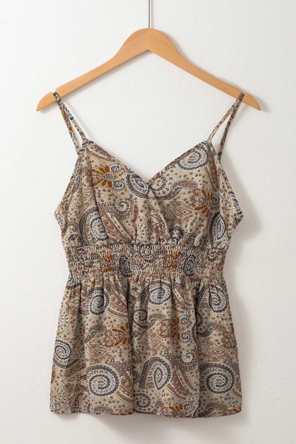 Paisley Printed Smocked Babydoll Cami - Chaelisa's New Jammies