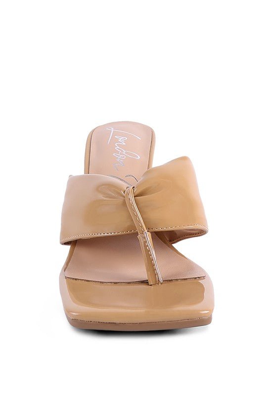 PHANTOM RUCHED HIGH HEELED THONG SANDALS - Chaelisa's New Jammies