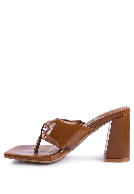 PHANTOM RUCHED HIGH HEELED THONG SANDALS - Chaelisa's New Jammies