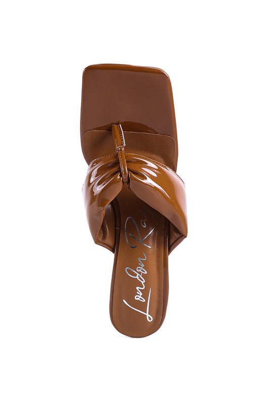PHANTOM RUCHED HIGH HEELED THONG SANDALS - Chaelisa's New Jammies