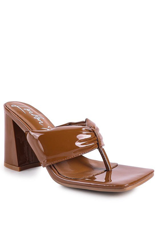 PHANTOM RUCHED HIGH HEELED THONG SANDALS - Chaelisa's New Jammies