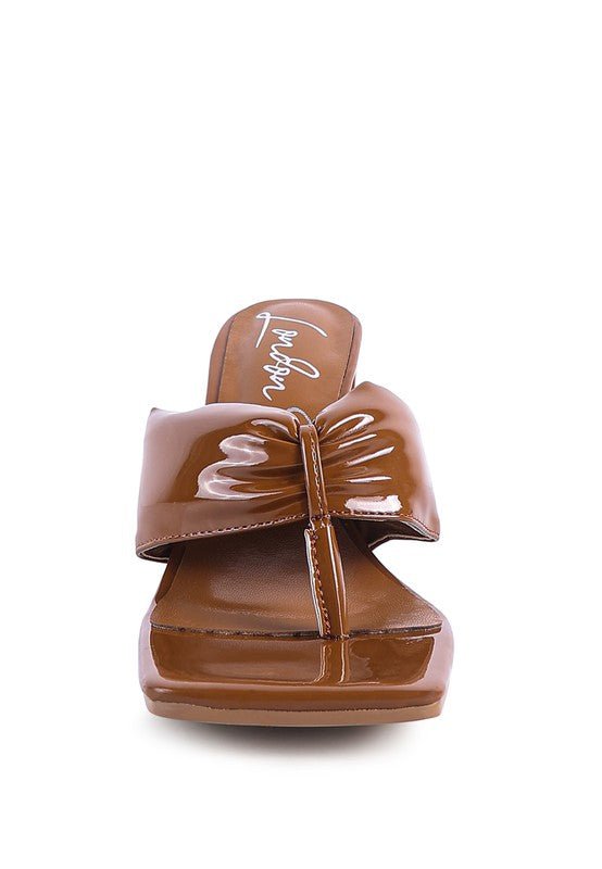 PHANTOM RUCHED HIGH HEELED THONG SANDALS - Chaelisa's New Jammies