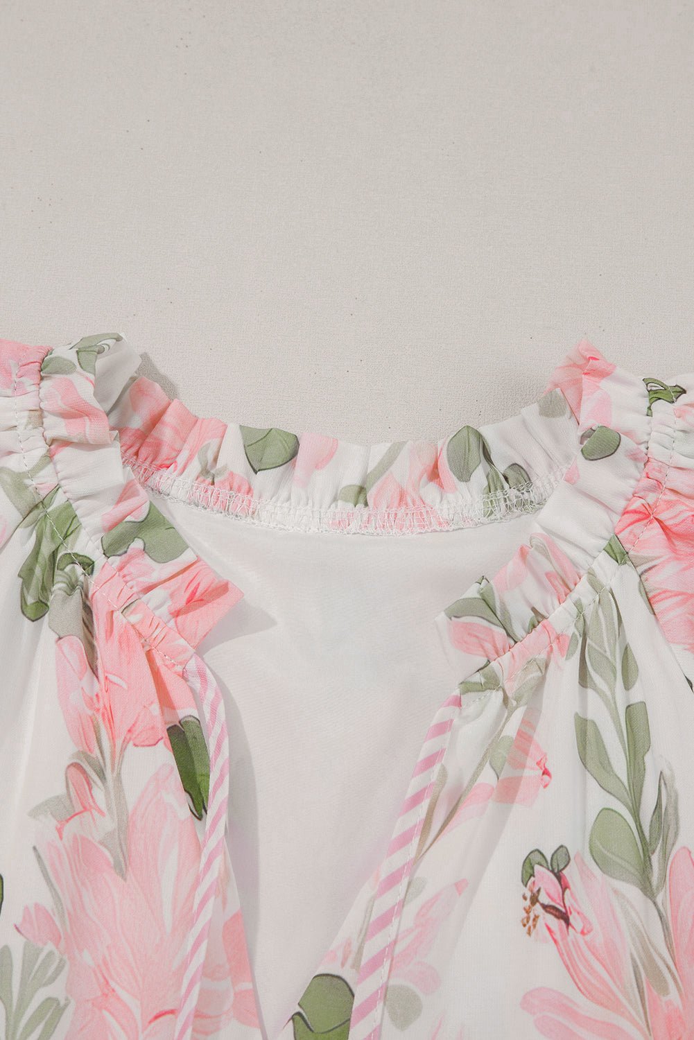 Pink Floral Contrast Edge Layered Short Sleeve Mini Dress - Chaelisa's New Jammies