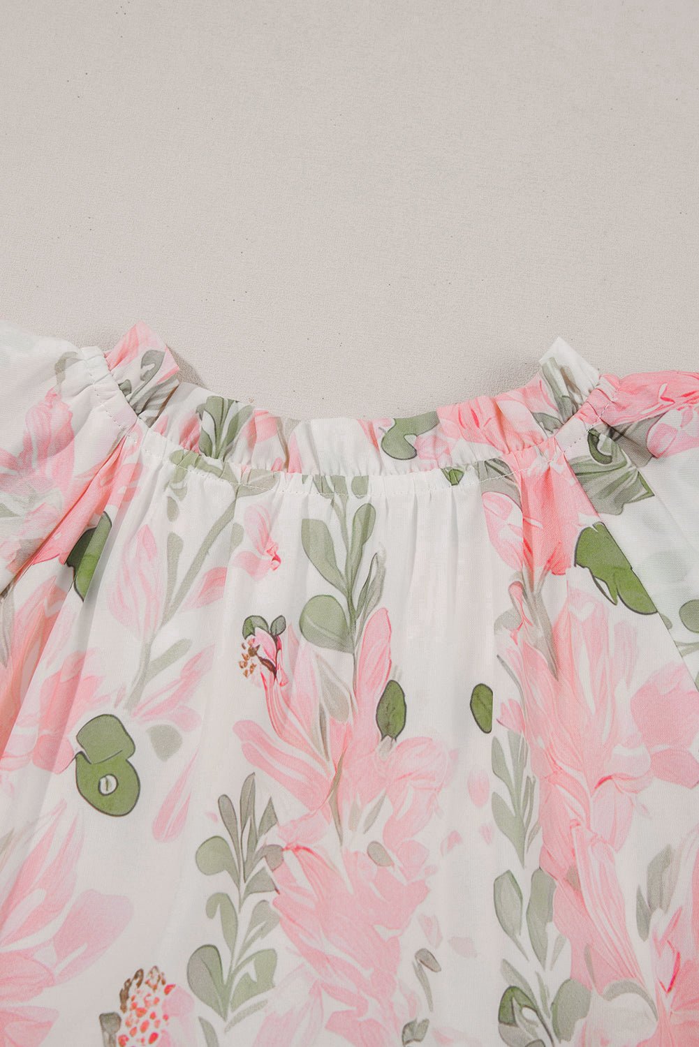 Pink Floral Contrast Edge Layered Short Sleeve Mini Dress - Chaelisa's New Jammies
