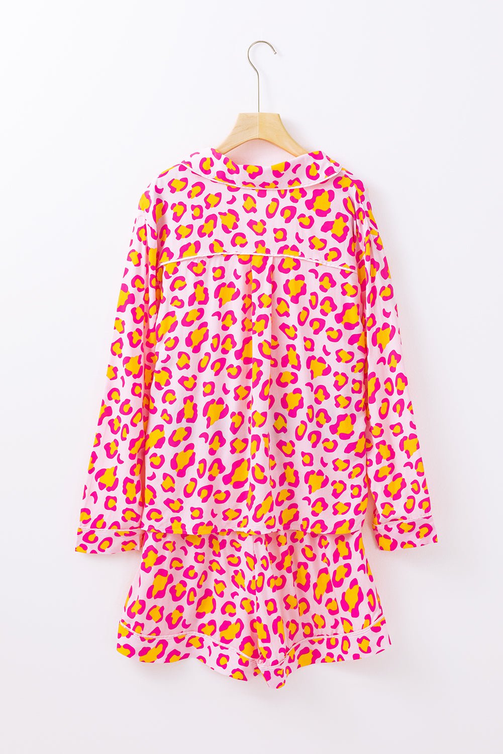 Pink Leopard Print Long Sleeve Shirt and Shorts Pajama Set - Chaelisa's New Jammies