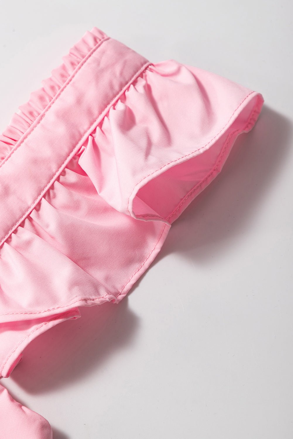 Pink Tiered Heart Trim Square Neck Flutter Top - Chaelisa's New Jammies