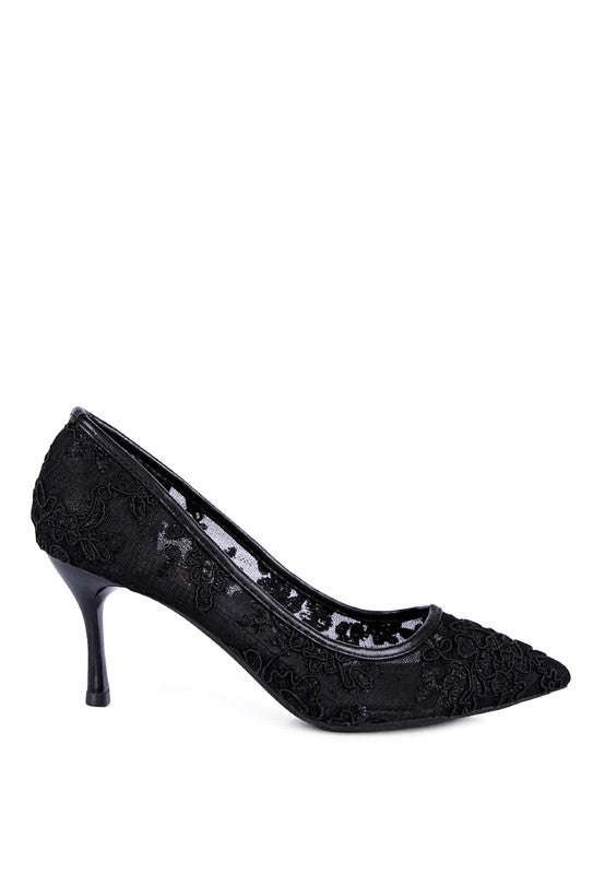 REUNION LACE STILETTO PARTY PUMPS - Chaelisa's New Jammies