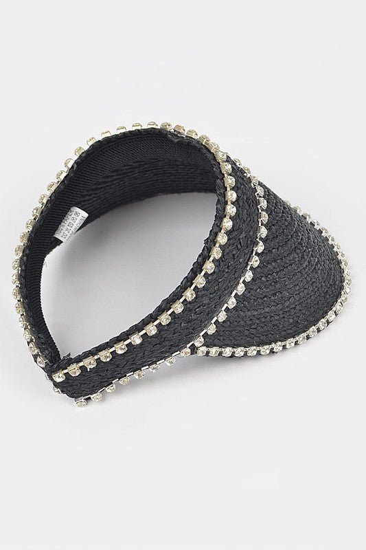 Rhinestone Statement Straw Visor Sun Hat - Chaelisa's New Jammies