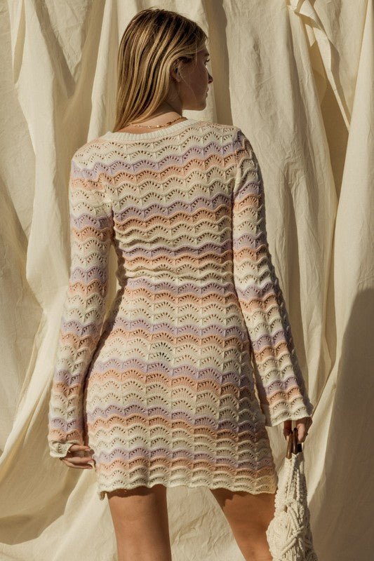 Round Neck Bell Sleeve Sweater Dress - Chaelisa's New Jammies