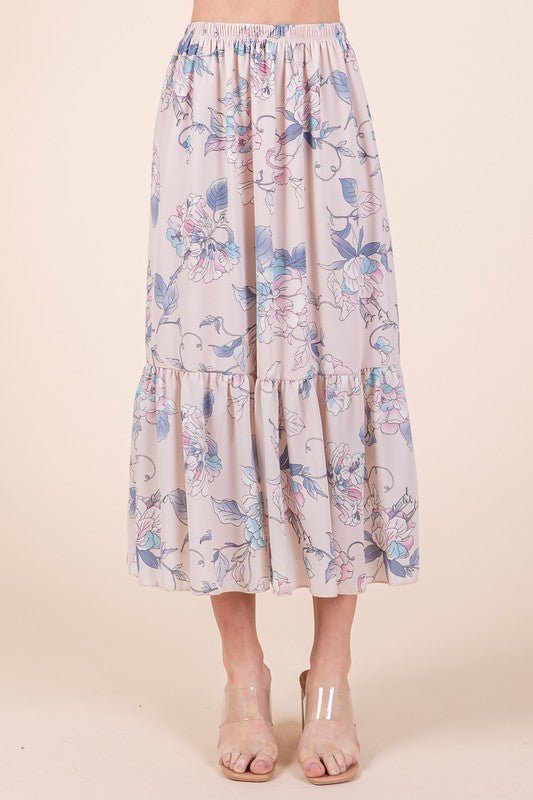 Ruffle Bottom Floral Print Skirt - Chaelisa's New Jammies