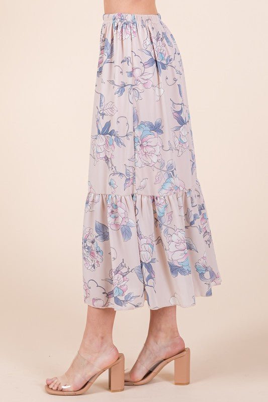 Ruffle Bottom Floral Print Skirt - Chaelisa's New Jammies