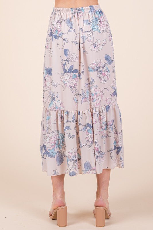 Ruffle Bottom Floral Print Skirt - Chaelisa's New Jammies