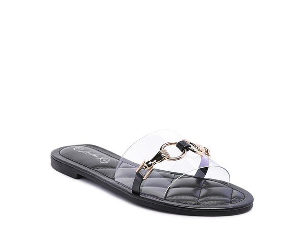 SCOTH Clear Buckled Quilted Slides - Chaelisa's New Jammies
