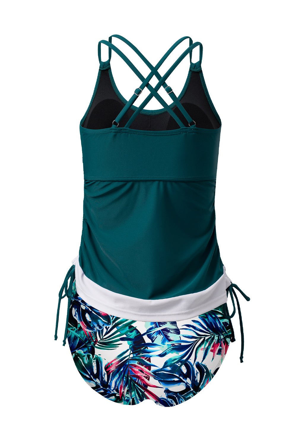 Sea Green Drawstring Tummy Control Mix - and - match 2pcs Tankini Swimsuit - Chaelisa's New Jammies