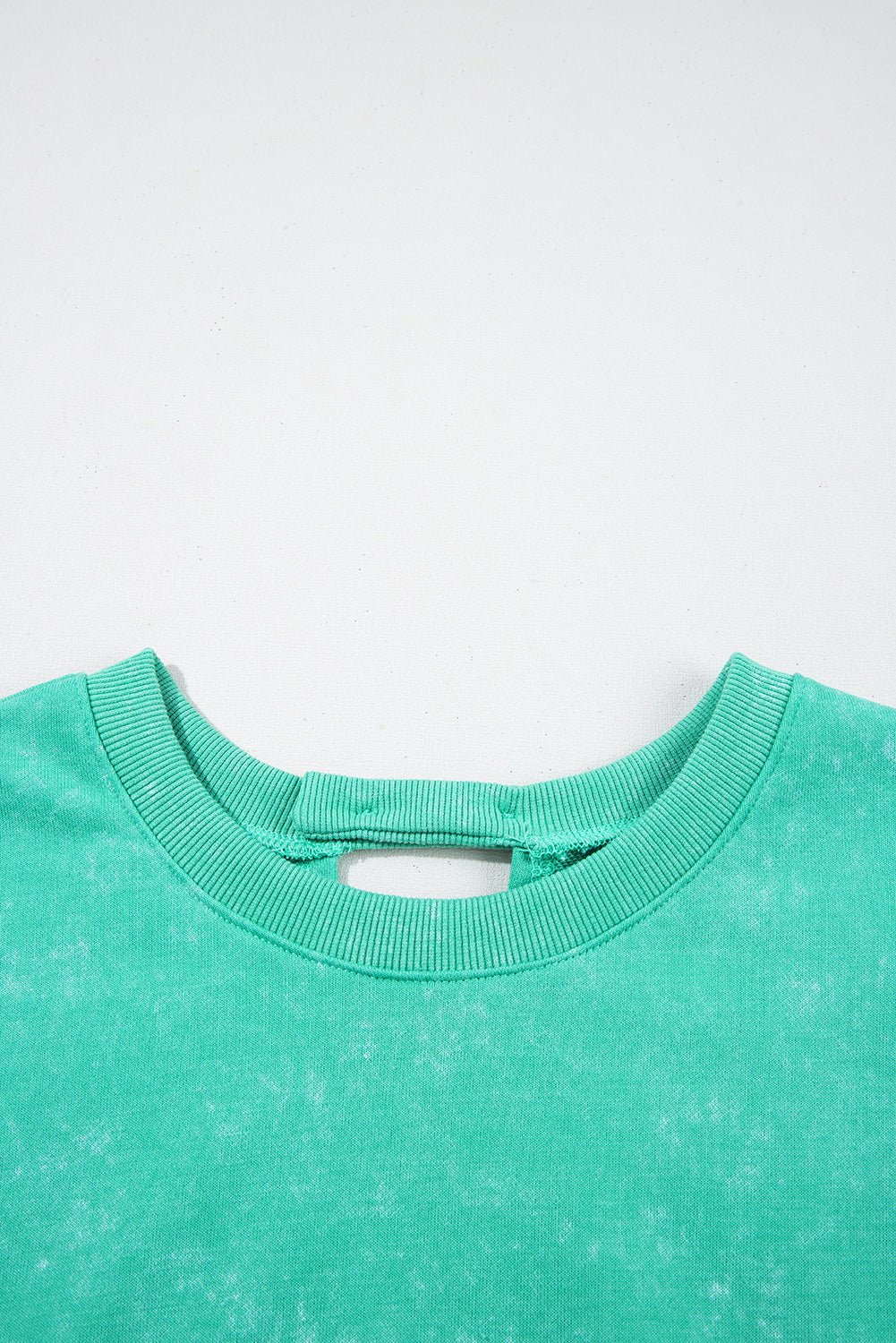 Sea Green Mineral Wash Drawstring Waist Hollow Out Back Short Sleeve Romper - Chaelisa's New Jammies
