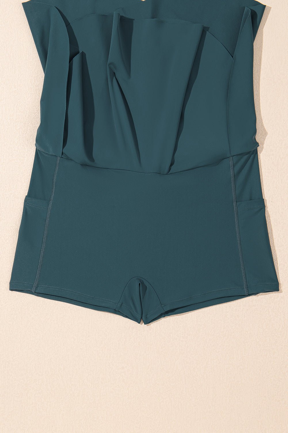 Sea Green Solid Pocketed Crossover High Waist Swim Skort - Chaelisa's New Jammies