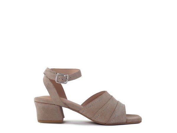 SIGRID FINE SUEDE BLOCK HEELED SANDAL IN NUDE - Chaelisa's New Jammies