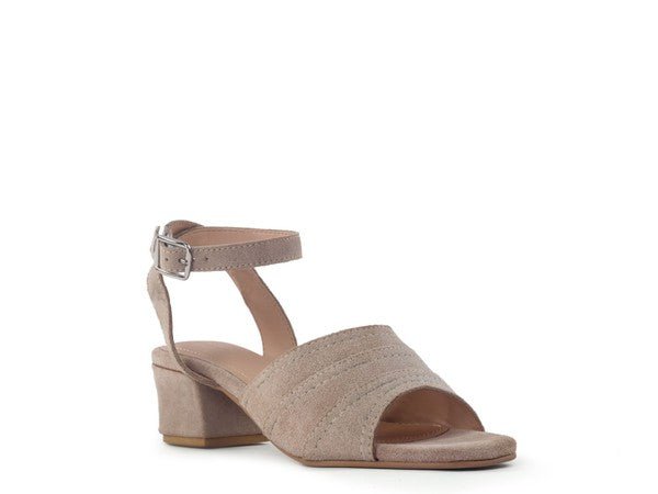 SIGRID FINE SUEDE BLOCK HEELED SANDAL IN NUDE - Chaelisa's New Jammies