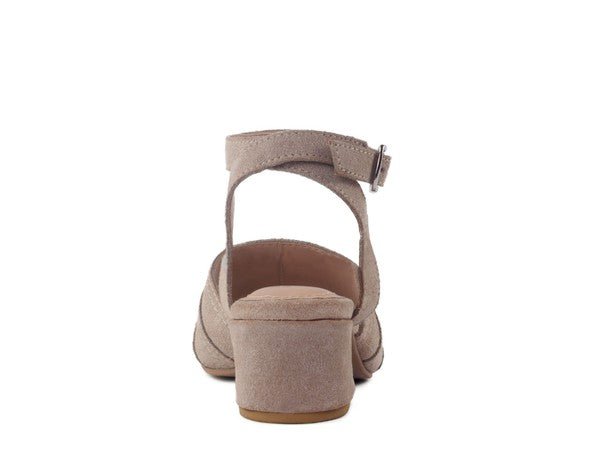 SIGRID FINE SUEDE BLOCK HEELED SANDAL IN NUDE - Chaelisa's New Jammies