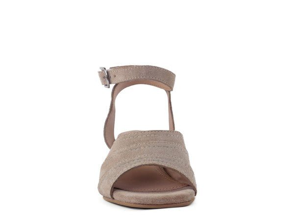 SIGRID FINE SUEDE BLOCK HEELED SANDAL IN NUDE - Chaelisa's New Jammies