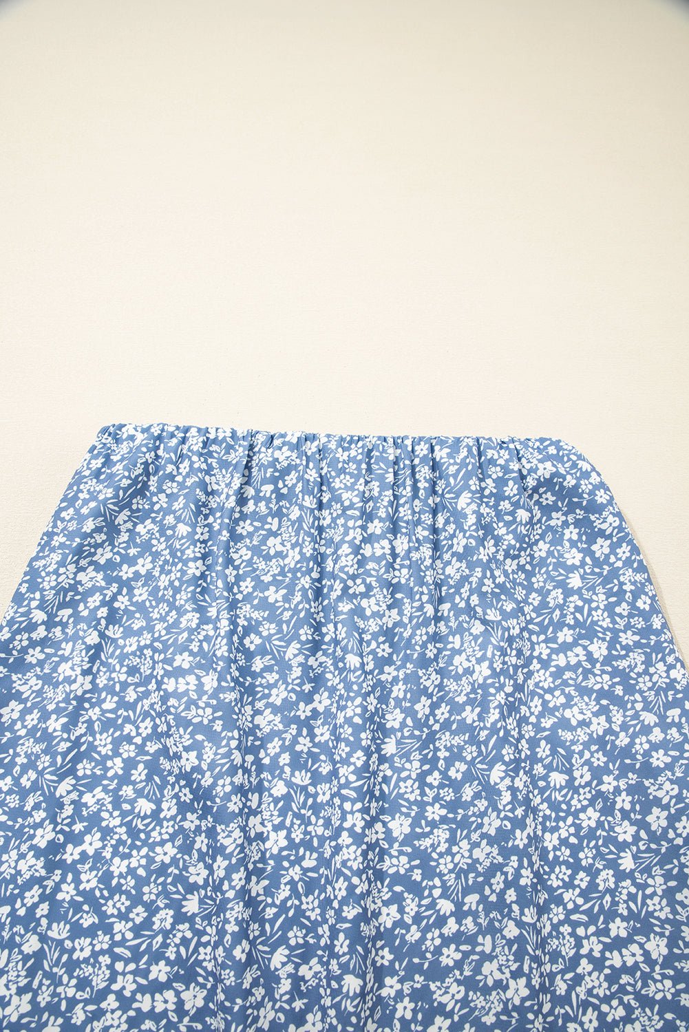 Sky Blue Boho Floral High Waist Long Skirt with Side Split - Chaelisa's New Jammies