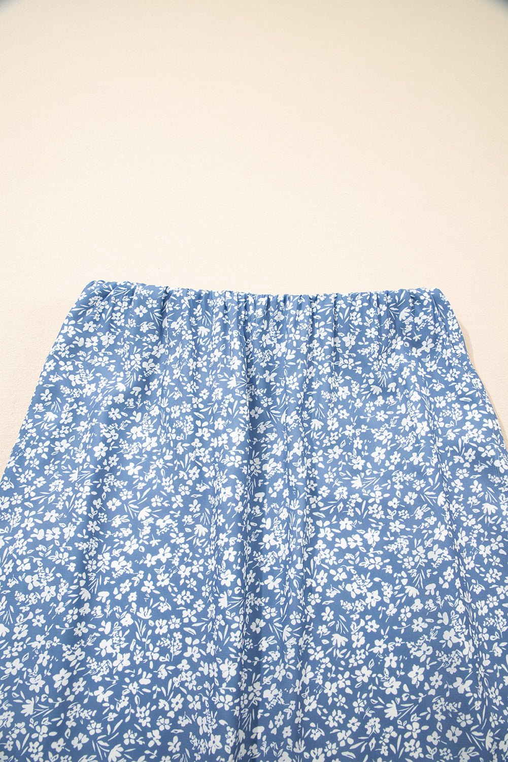 Sky Blue Boho Floral High Waist Long Skirt with Side Split - Chaelisa's New Jammies