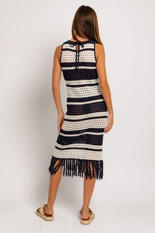 Sleeveless Crochet Effect Sweater Dress - Chaelisa's New Jammies