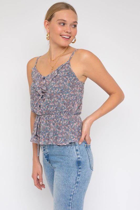Sleeveless Elastic Waist Top With Ruffle - Chaelisa's New Jammies