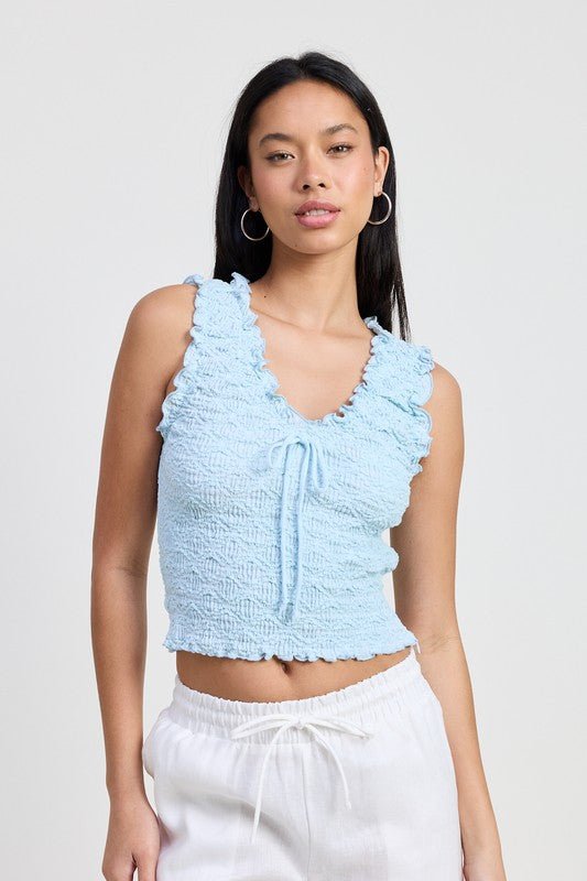 SLEEVELESS RUFFLE TOP - Chaelisa's New Jammies