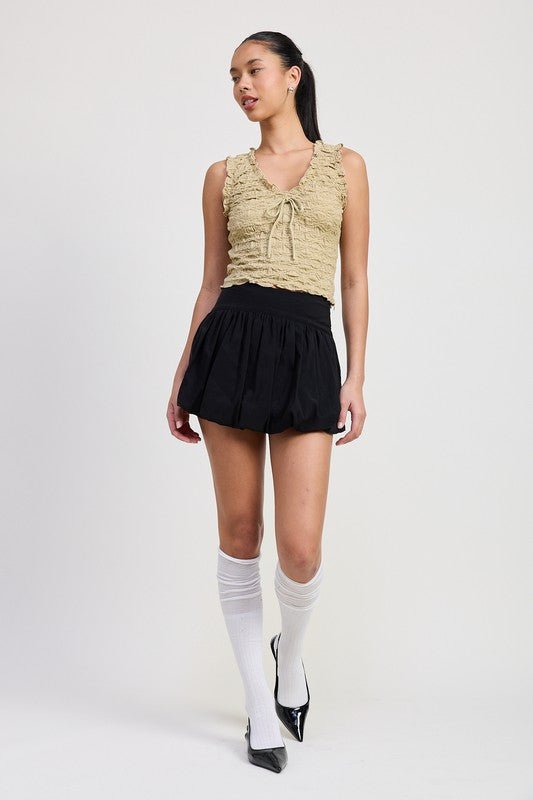 SLEEVELESS RUFFLE TOP - Chaelisa's New Jammies
