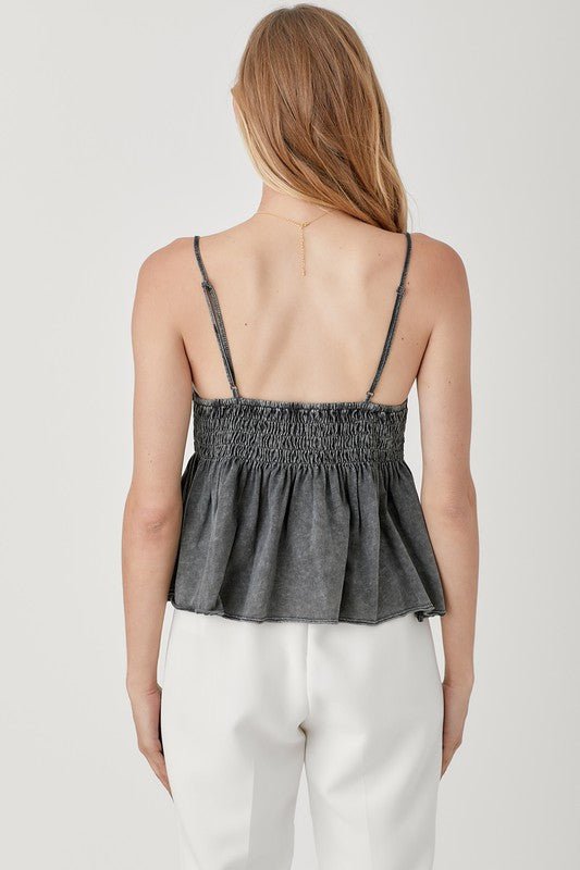 Smocked Flare Bottom Knit Cami Top - Chaelisa's New Jammies