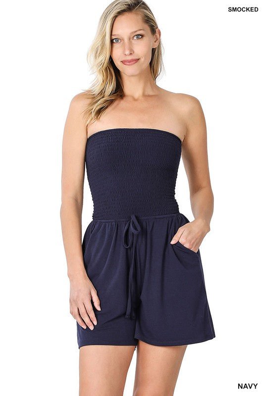 Smocked Tube Romper with Pockets - Chaelisa's New Jammies